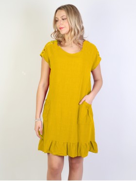 Italian Design Dress with Flouncy Edge